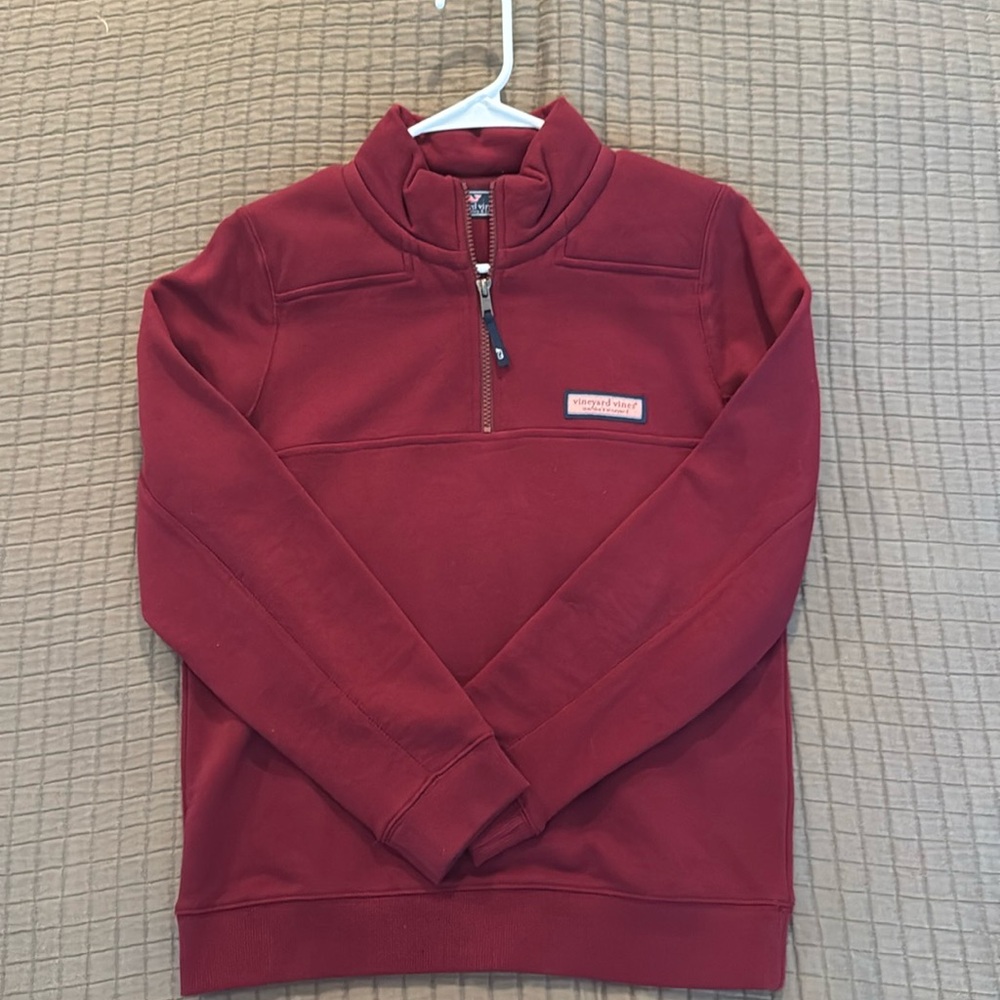 Vineyard Vines Red Zip Up Sweater